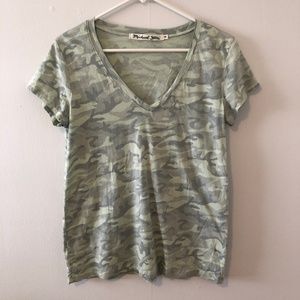 Michael Stars Camo V Neck Short Sleeve Tee NWOT